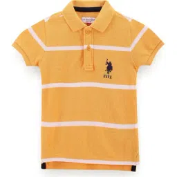 U.S. Polo Assn. Kids Yellow Striped Polo T-Shirt-image-98