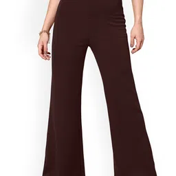 DressBerry Women Relaxed Straight Leg Loose Fit Wrinkle Free Trousers-image-58