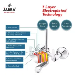 Jabra Wall Mixer With L-Bend (M) Aqua Series Brass Chrome Finish Wall Mount Silver image 3