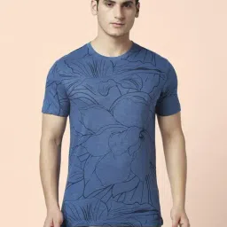 Urban Ranger by Pantaloons Blue Cotton Slim Fit Printed T-Shirt-picture-17