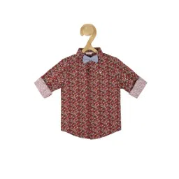 Allen Solly Junior Maroon Floral Print Full Sleeves Shirt-image-26