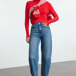 Trendyol Women Light Fade Cotton Jeans-image-0