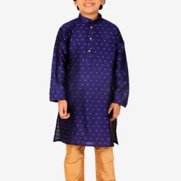 Pro-Ethic Style Developer Kids Navy & Beige Printed Full Sleeves Kurta with Pyjamas-picture-41