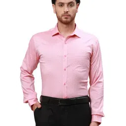 Park Avenue Red Slim Fit Self Design Shirt-image-32