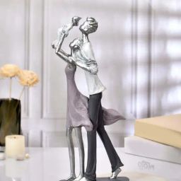 Tayhaa Silver Resin Metallic Finish Family Love Showpiece.-image-71