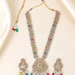 Kulin Gold-Plated Kundan-Studded & Beaded Jewellery Set image 3