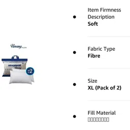 Sleepwell Unisex Set of 2 Fibre Filled Cotton Sleep Pillow image 4