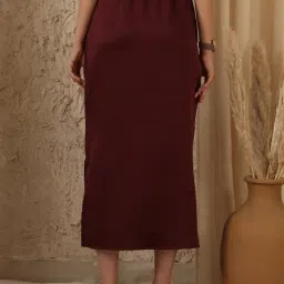 NEUDIS Wine Calf Length Skirt image 2