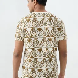 Spykar Off White Printed Slim Fit T-Shirts image 2