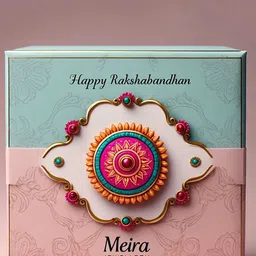 MEIRA JEWELLERY Set Of 2 Artificial Stones Studded & Beaded Ganesha's Thread Rakhi image 4
