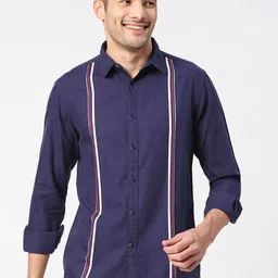 SNX Men Spread Collar Solid Cotton Tailored Fit Casual Shirt-image-88