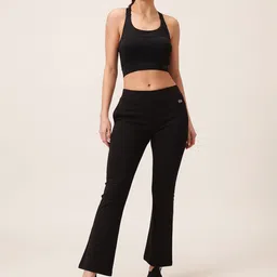 Clovia Women Round Neck High Waisted Flared Tracksuit image 1