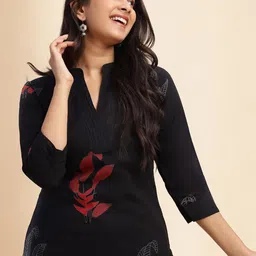 KALINI Black Pure Cotton Kurta Sets-image-46