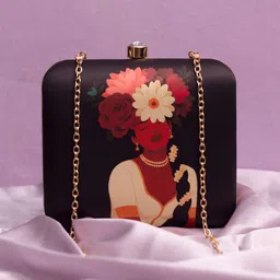 ARTKLIM Printed Buckle Detail Box Clutch-image-66