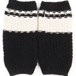 bharatasya BHARATASYAUnisex Knitted Colour Block Winter Gloves- Black-picture-36