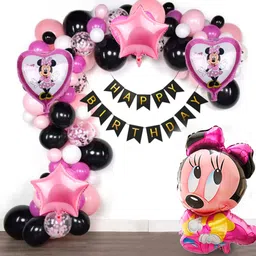 Decor Mantra's Ultimate Birthday Decoration Kit: Mini Mouse Foil Balloon Set, Happy Birthday Cut Banner, and More - Pack of 56-image-40