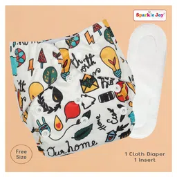 Sparkle Joy Reusable Cloth Diapers Cotton Adjustable Size Multicolor With Insert Pad-picture-21