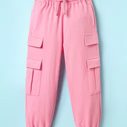 Pine Kids Cotton Knit Full Length Solid Lounge Pant - Pink image 1