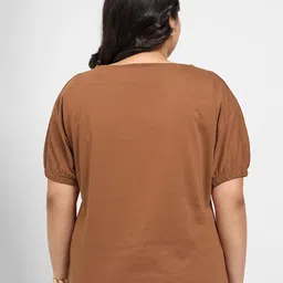 Honey Curvytude by Pantaloons Embellished Print Cotton Top image 2