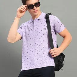 STELVIN Men Floral Printed Polo Collar Cotton T-shirt-picture-21