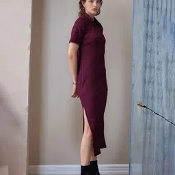 DressBerry Shirt Coller A-Line Midi Dress image 3
