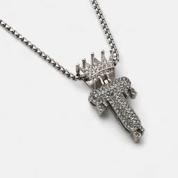 French Accent Silver-Plated Pendant With Chain image 4