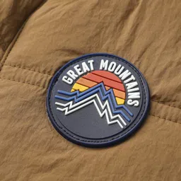 Babyhug Woven Full Sleeves Padded Jacket with Patch Detailing - Brown image 4