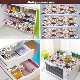 E-Retailer 7 Pieces Set Of 1 Refrigerator Top Cover 2 Fridge Handle Cover & 4 Fridge Mats image 4