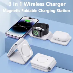Techpunch 3 in 1 Folding Magnetic Wireless Charging Power Charging Pad image 4