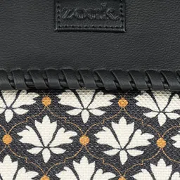 ZOUK Floral Printed Jute Handheld Bag image 4