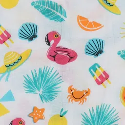 SMILEY BUTTONS Infant Round Neck Printed Cotton Jhablas MBJ-003_0-6M image 2