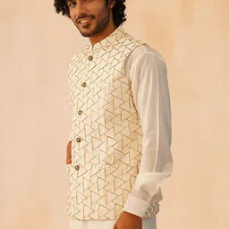 Jompers Satin Embroidered Nehru Jackets image 4