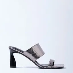 LUNA BLU by Westside Metallic Grey Stiletto Heel Sandals-picture-34