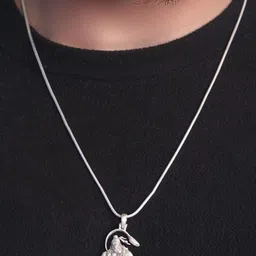 AGARWALPRODUCT Stainless Steel Contemporary Shaped Pendant With Chain image 2