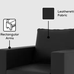 Westido Black Single Seater Sofa image 4