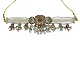 AASHISH IMITATION American Diamond Studded & Beaded Jewellery Set image 2