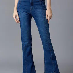 The Roadster Lifestyle Co Women High-Rise Flared Light Fade Jeans-image-88