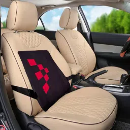 Auto Pearl Beige & Brown Wooden Bead Car Seating Pad for Chevrolet Spark image 5