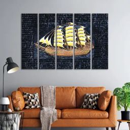 999Store Printed Black MDF 5 Panels Wall Art-picture-37