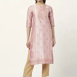 Rangmanch by Pantaloons Pink Printed Straight Kurta-picture-38