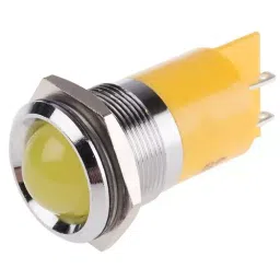 RS PRO Yellow Panel Mount Indicator 24V DC, Mounting Hole Size 22 mm, Termination Type Solder Tab, Model No 203694-picture-41