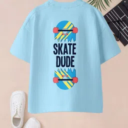 BAESD Boys Pack Of 2 Printed Drop-Shoulder Sleeves Oversized Pure Cotton T-shirts image 4