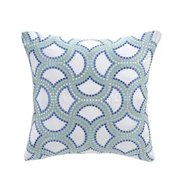MASPAR Blue & White Embroidered Medium Square Cushion Cover image 3