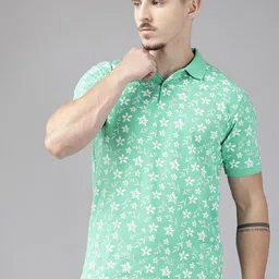 Park Avenue Floral Printed Polo Collar T-shirt-picture-19