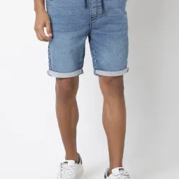 R&B Light Blue Regular Fit Shorts-picture-10