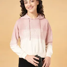 Ajile by Pantaloons Pink & White Cotton Printed Sports Sweatshirt image 4