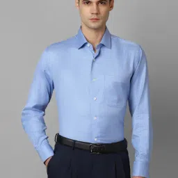 Luxure By Louis Philippe Blue Regular Fit Check Cotton Shirt-picture-37