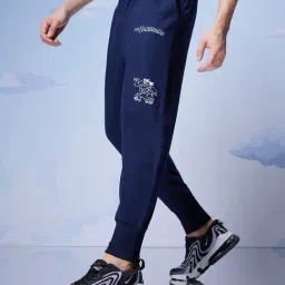 Bewakoof Men's Blue The Flintstones Graphic Printed Oversized Jogger image 3