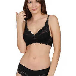 samvar Women Blue,Black Net Bra Panty Set for Lingerie Set Undergarments Pack of 2 image 5