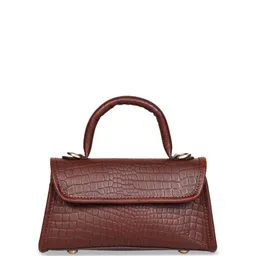 Celtic Women Self Design Textured Leather Structured Satchel Bag-picture-49